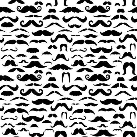 Mustache pattern. Seamless vector wallpaperのイラスト素材