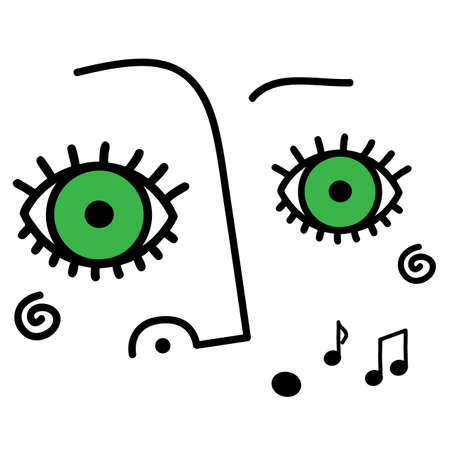 Whistling abstract faceのイラスト素材