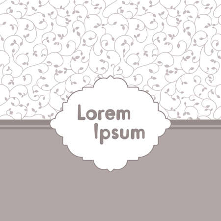 Grey invitation card with floral background and place for textのイラスト素材