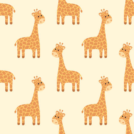 Cartoon giraffe. Vector patternのイラスト素材