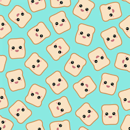 Cartoon seamless pattern with funny toastsのイラスト素材