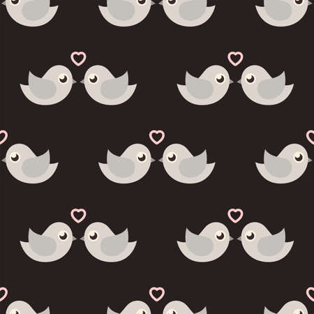 Cute little birds. Seamless patternのイラスト素材