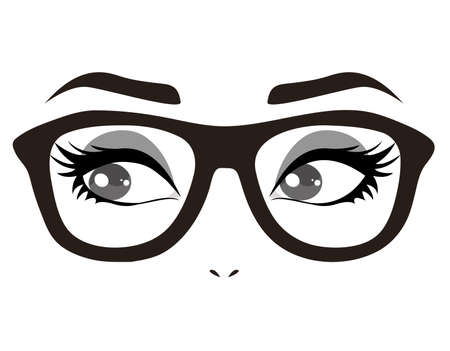 Eyes with glassesのイラスト素材