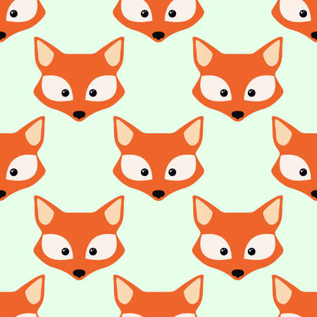 Cute fox face. Seamless wallpaperのイラスト素材