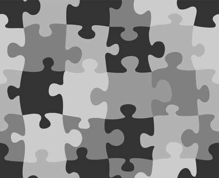 Grey puzzle. Cartoon seamless patternのイラスト素材