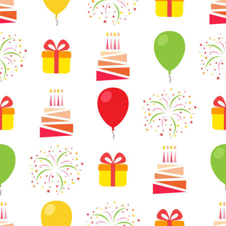 Happy Birthday seamelss wallpaper. Vector patternのイラスト素材