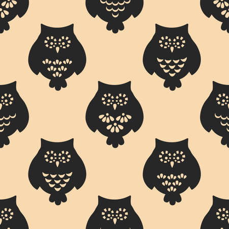 Owl seamless patten. Vectorのイラスト素材