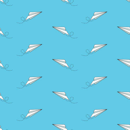 Paper plane. Cartoon patternのイラスト素材