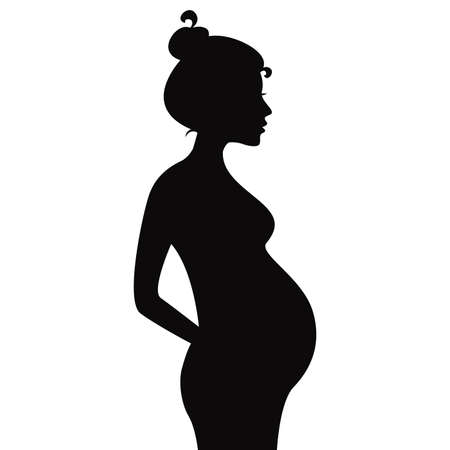 Silhouette of the pregnant womanのイラスト素材