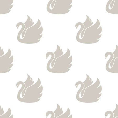 White swan. Seamless vector patternのイラスト素材
