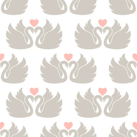 Two swans. Vector wallpaperのイラスト素材