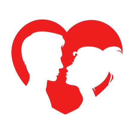 Vector silhouette of a coupleのイラスト素材