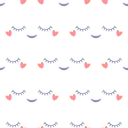 Valentine face. Seamless vector pattern.のイラスト素材