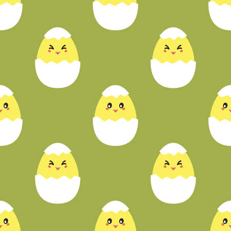 Funny chickens. Easter wallpaperのイラスト素材