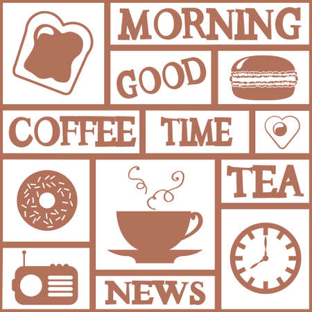 Good morning vector card. Seamless wallpaperのイラスト素材