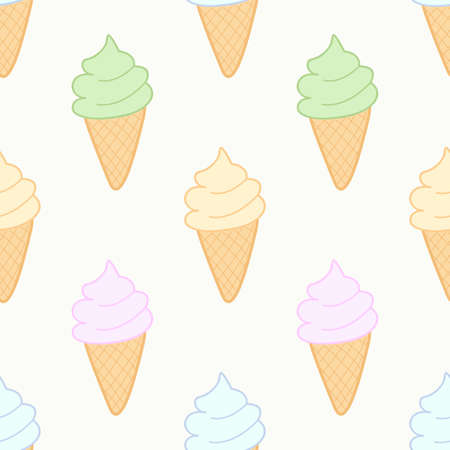 Vector seamless background wallpaper with ice creamのイラスト素材