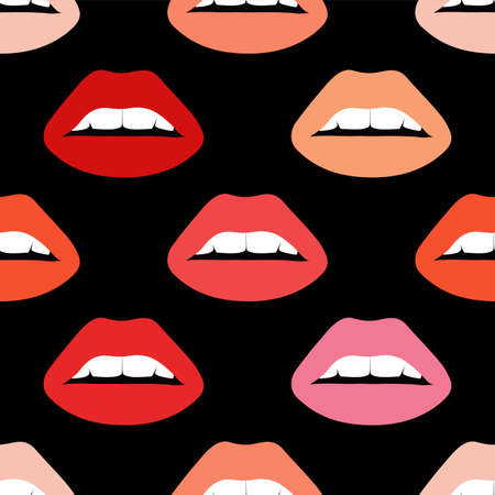 Woman lips seamless patternのイラスト素材