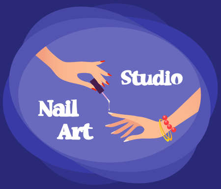 Nail art studio. Vector illustrationのイラスト素材