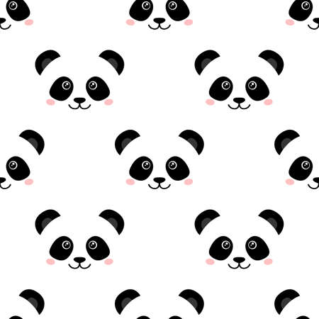 Cute panda faceのイラスト素材