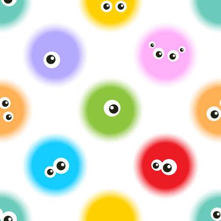 Fluffy monsters. Cartoon seamless patternのイラスト素材