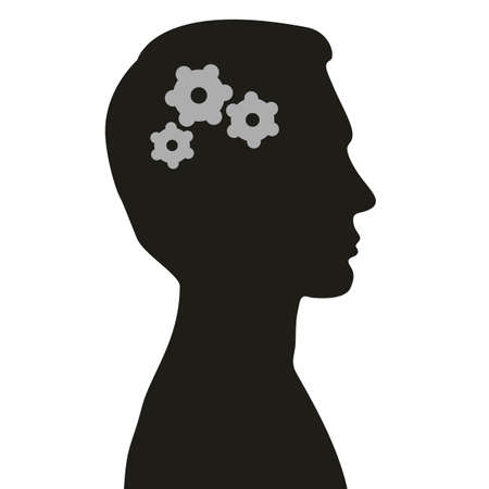 Man thinks. Vector silhouette