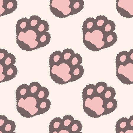 Cat paw. Semless vector patternのイラスト素材