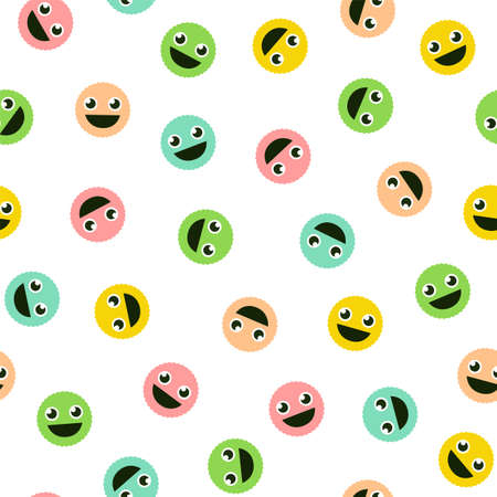 Little faces. Vector patternのイラスト素材