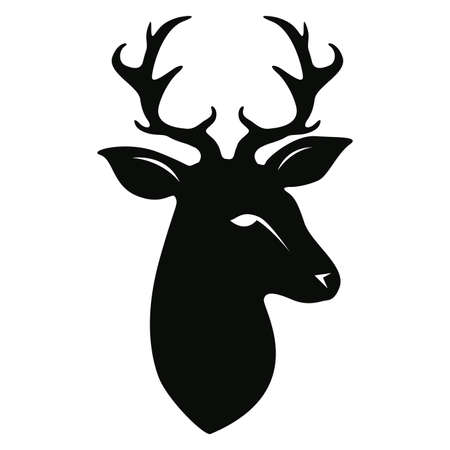 Deer head isolated on whiteのイラスト素材