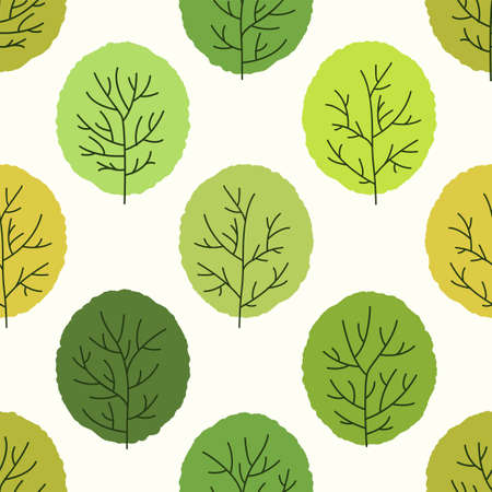 Pattern with trees. Seamless vector patteernのイラスト素材
