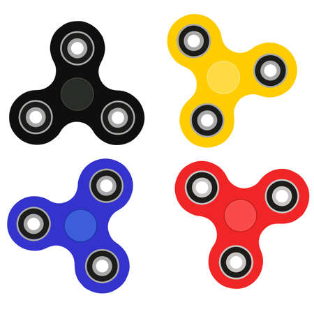 Fidget spinner set isolated on white backgroundのイラスト素材
