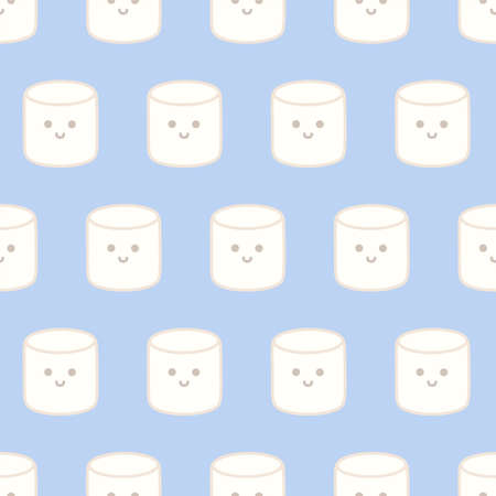 Cute marshmallow. Seamless vector patternのイラスト素材