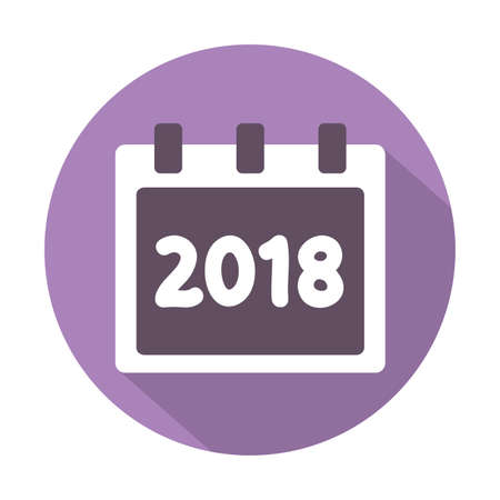 Happy New 2018 Year. Vector icon. Flat designのイラスト素材