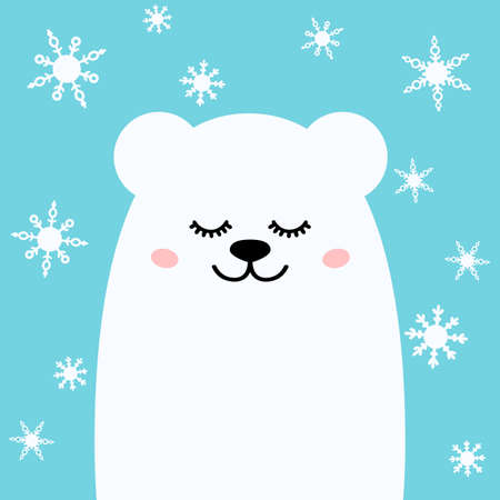 Cute polar bear. Cartoon vector illustration.のイラスト素材