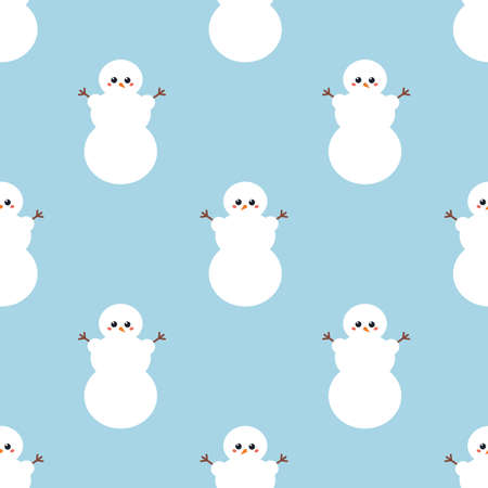 Cute little snowman patternのイラスト素材