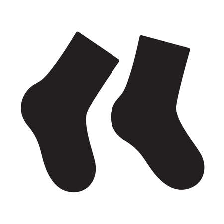 Pair of socks. Silhouette isolated on white background. のイラスト素材