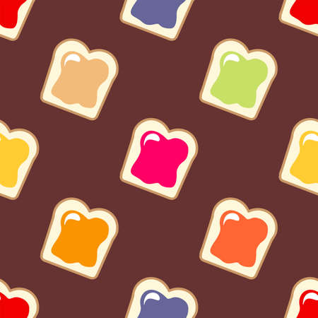 Butter with jam. Seamless vector patternのイラスト素材