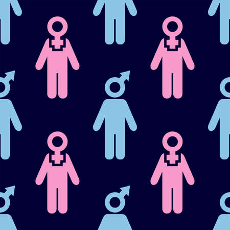 Man and woman. Seamless vector patternのイラスト素材
