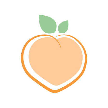 Peach. Logo design. Vector illustration.のイラスト素材