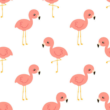 Little cute flamingo. Seamless vector patternのイラスト素材
