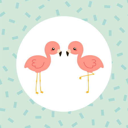 Little cute flamingo. Vector illustration.のイラスト素材