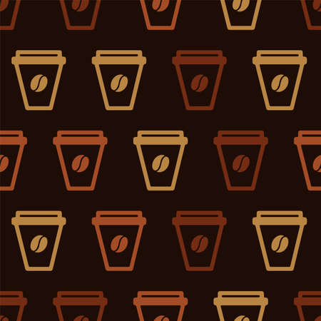 Cup of coffee. Seamless vector patternのイラスト素材