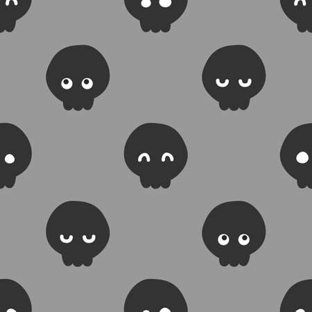 Funny skull. Seamless vector patternのイラスト素材