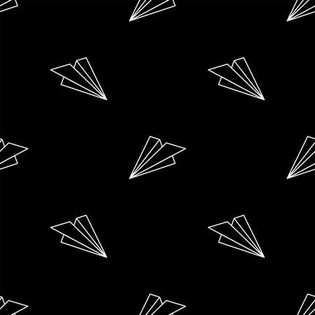 Paper plane. Doodle style. Seamless vector patternのイラスト素材