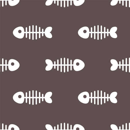 Cartoon fishbone. Seamless vector patternのイラスト素材