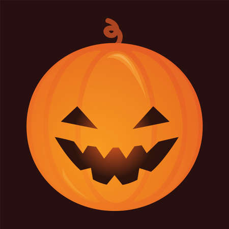 Pumpkin with smile face. Vector illustration.のイラスト素材