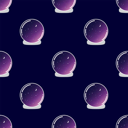 Magic ball. Seamless vector pattern on dark backgroundのイラスト素材