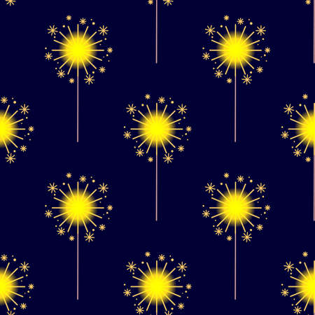 Seamless vector pattern with sparkler. Party illustrationのイラスト素材