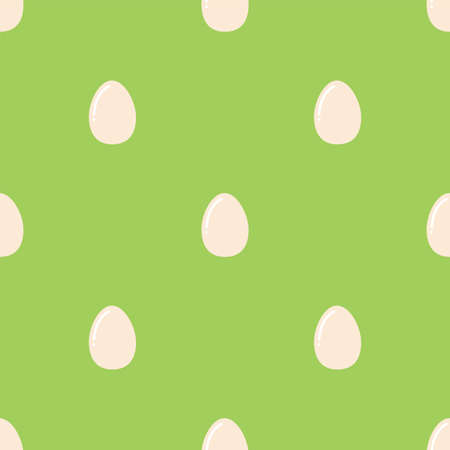 White Easter Eggs. Seamless vector pattern in flat styleのイラスト素材