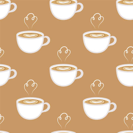 Coffee made with love. Cute vector patternのイラスト素材