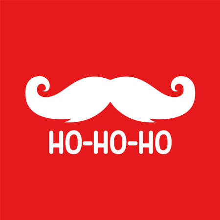 Santas Moustache with hohoho text. Vector illustrationのイラスト素材